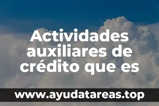 Actividades auxiliares de crédito que es