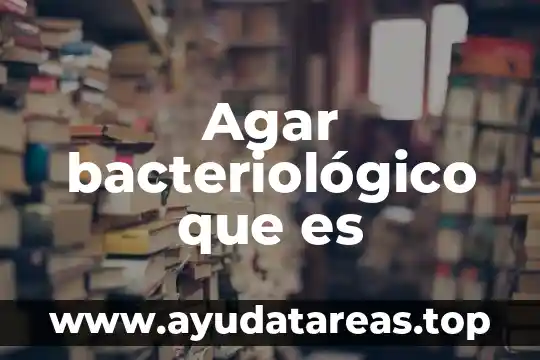 Agar bacteriológico que es