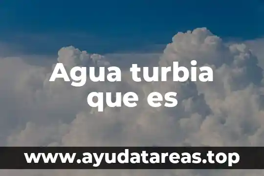 Que es la probabilidad del agua 4 Agua turbia que es