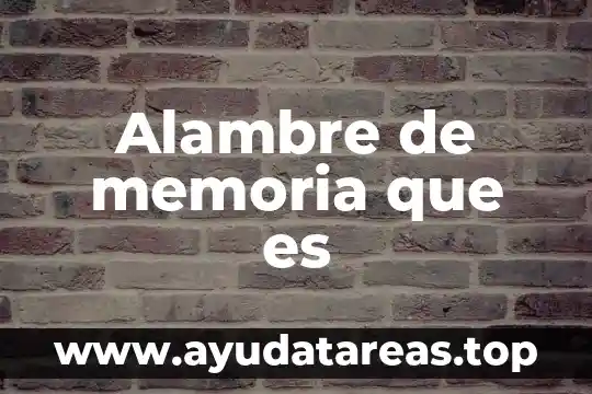 Alambre de memoria que es