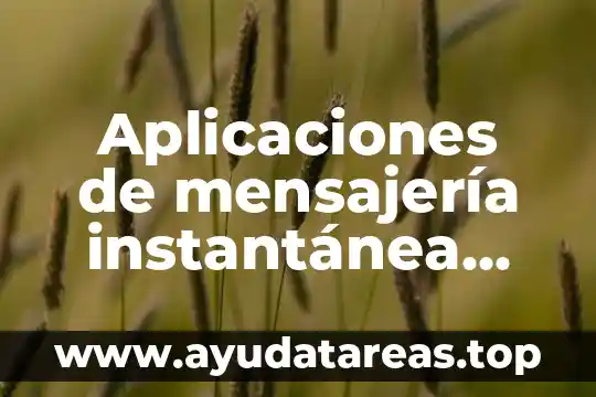 Aplicaciones de mensajería instantánea que es