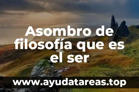 Asombro de filosofía que es el ser