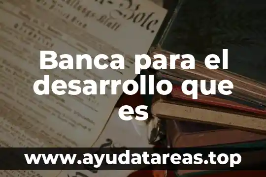 Banca para el desarrollo que es