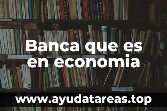 Banca que es en economia