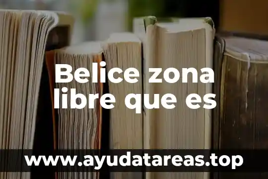 Belice zona libre que es