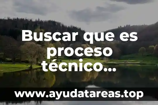 Buscar que es proceso técnico artesanal