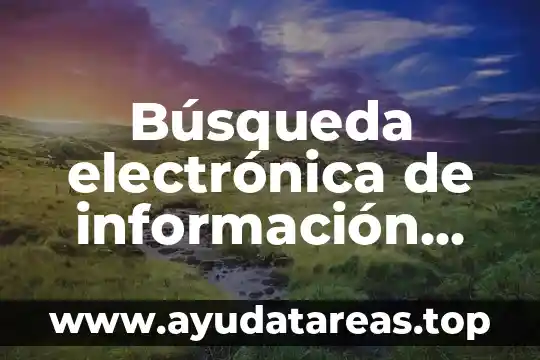 Qué es una búsqueda avanzada y sus funciones 5 Búsqueda electrónica de información que es