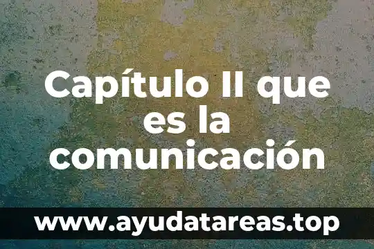 Capítulo II que es la comunicación