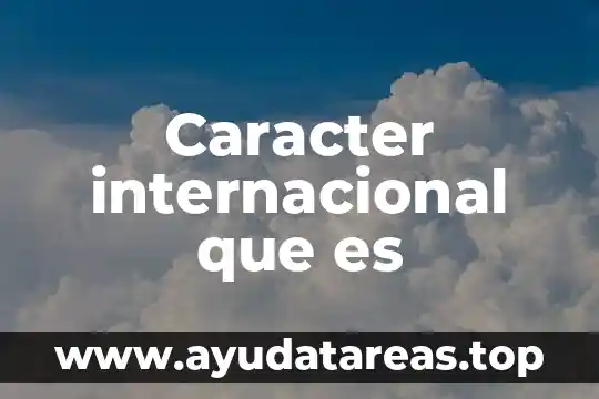 Caracter internacional que es