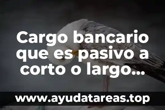 Cargo bancario que es pasivo a corto o largo plazo