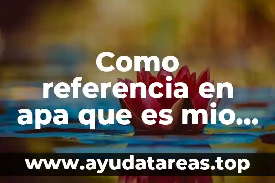 Como referencia en apa que es mio ejemplo