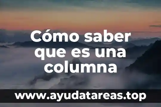 Quiero saber lo que es el sol 7 Cómo saber que es una columna