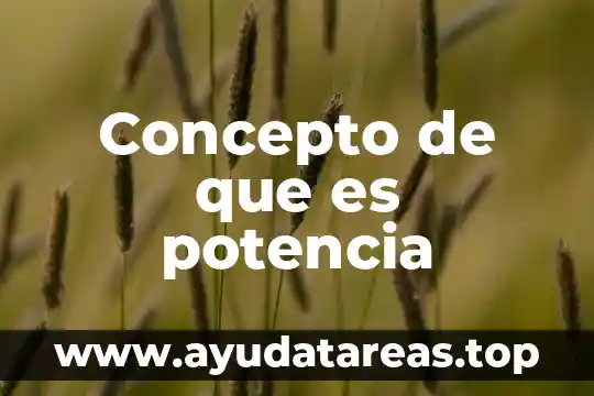 Concepto de que es potencia