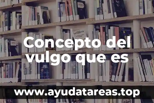 Concepto del vulgo que es