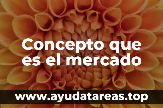 Concepto que es el mercado