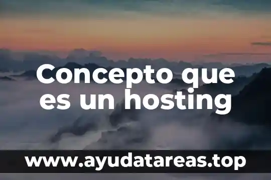 Concepto que es un hosting