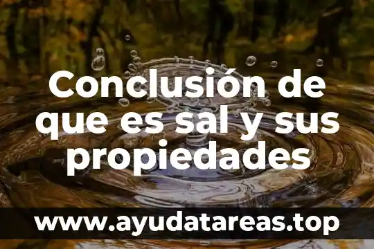 Que es sal maldon 8 Conclusión de que es sal y sus propiedades