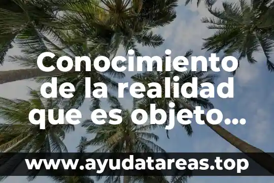 Que es ela observacion del objeto o fenomeno de invetigacion 5 Conocimiento de la realidad que es objeto de la transformación