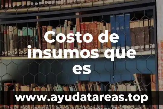 Qué es una proposición y tipos 6 Costo de insumos que es
