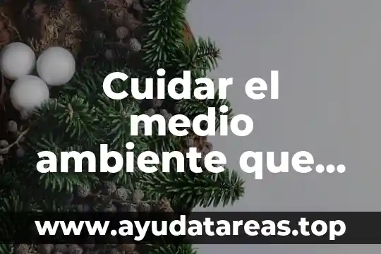 Cuidar el medio ambiente que es
