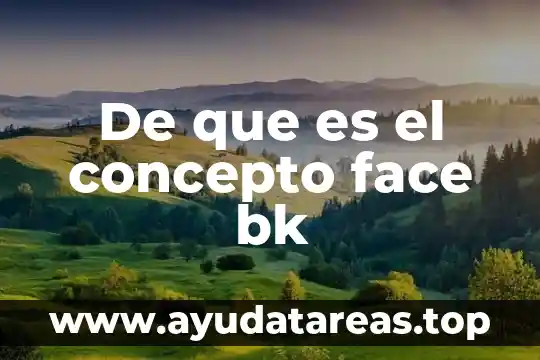 De que es el concepto face bk