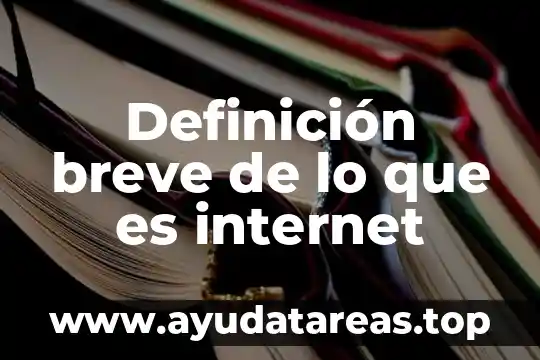 Definición breve de lo que es internet