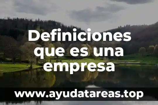Definiciones que es una empresa