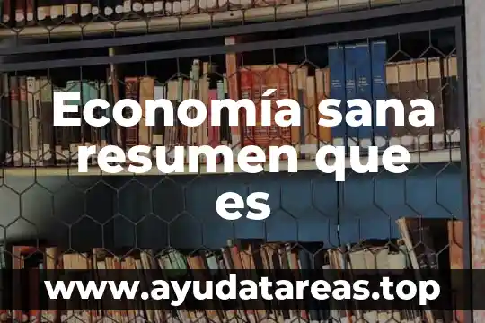Diccionario de economia que es produccion 8 Economía sana resumen que es