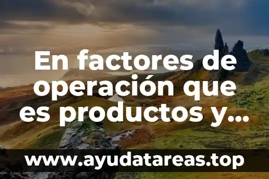Que es sistema de operacion 8 En factores de operación que es productos y procesos