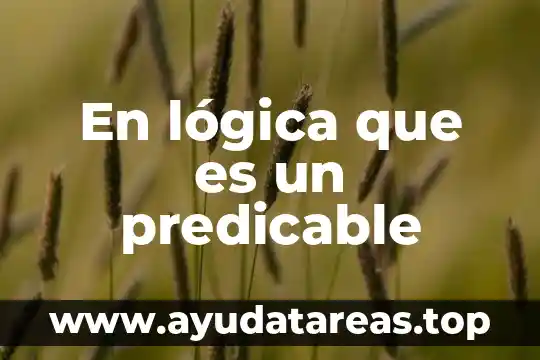 En lógica que es un predicable