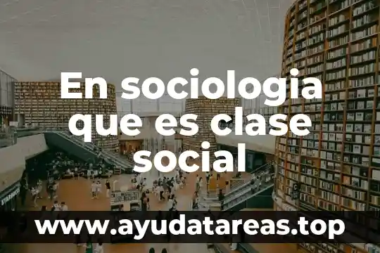 En sociologia que es clase social