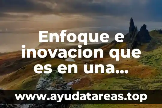 Enfoque e inovacion que es en una investigacion