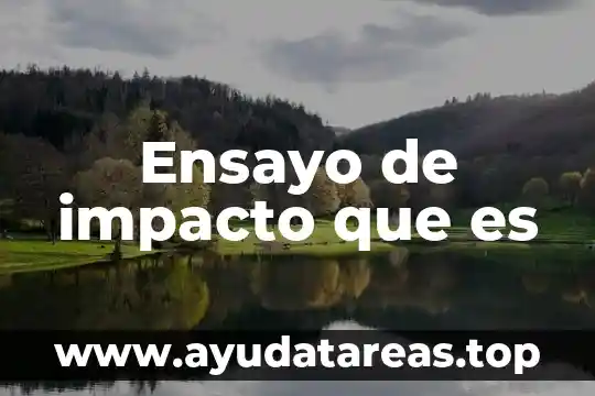 Ensayo de impacto que es