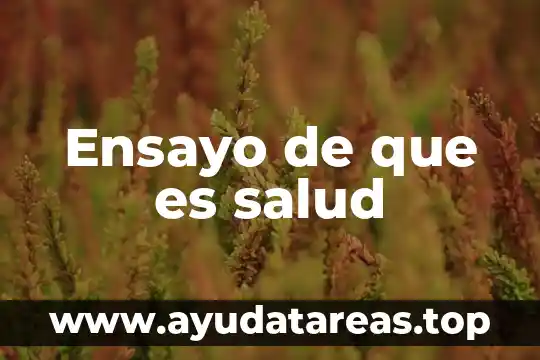 Que es ser maestra sombra 8 Ensayo de que es salud