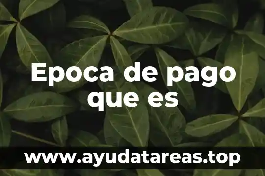 Epoca de pago que es
