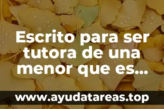 Escrito para ser tutora de una menor que es hereditario