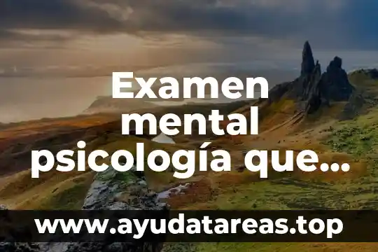 Que es la desarticulacion social en psicología 5 Examen mental psicología que es