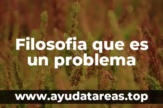 Filosofia que es un problema