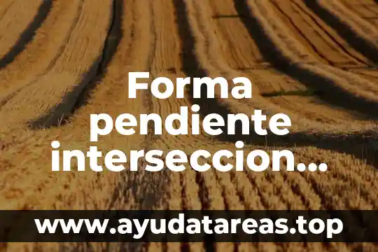 Forma pendiente interseccion que es