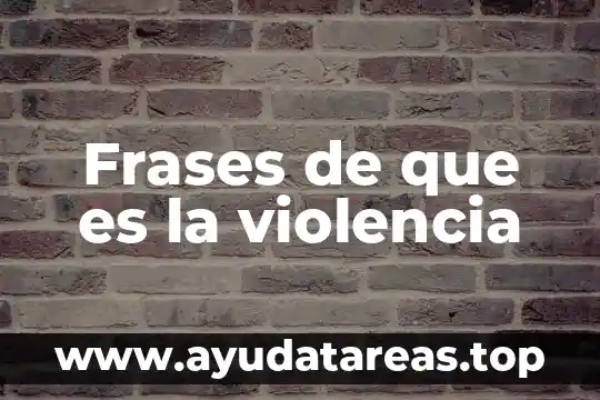 Frases de que es la violencia