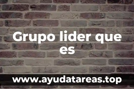 Qué es el número de integrantes del grupo podia aumentar 7 Grupo lider que es