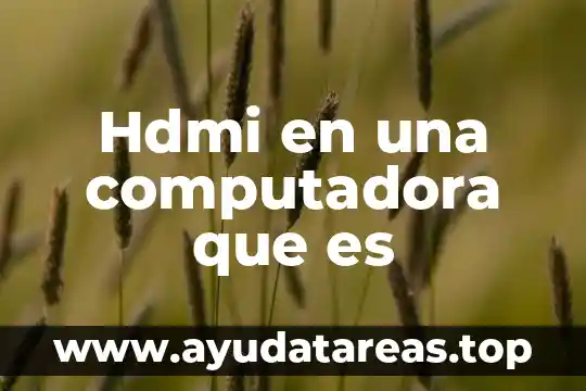 Qué es herramientas de la computadora 6 Hdmi en una computadora que es