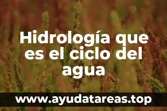 Que es un ciclo de vida en programacion 6 Hidrología que es el ciclo del agua