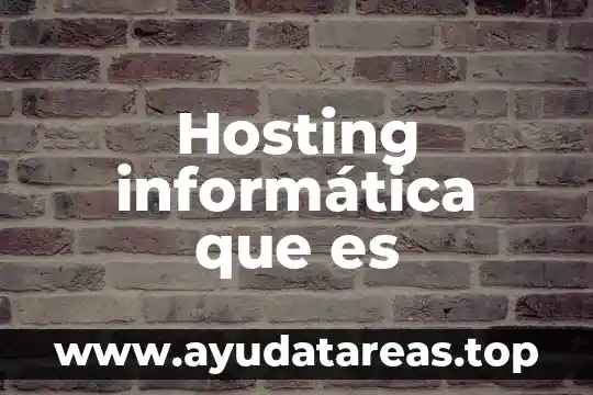 Que es re significado informatica 3 Hosting informática que es
