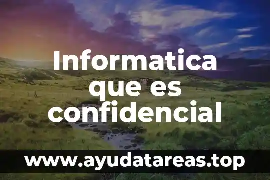 Informatica que es confidencial