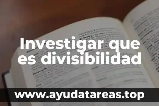 Investigar que es divisibilidad
