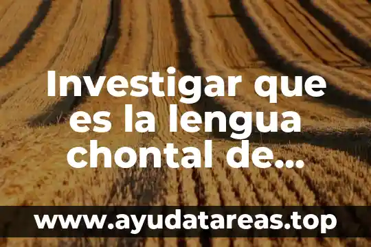 Investigar que es un verbo y un ejemplo 3 Investigar que es la lengua chontal de oaxaca primaria