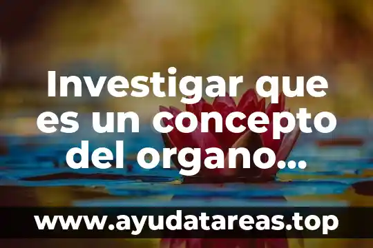 Investigar que es un concepto del organo tejido al sistema