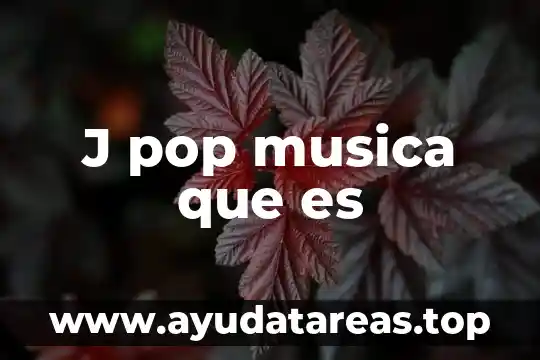 J pop musica que es