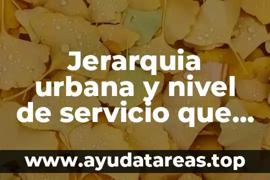 Qué es la jerarquía de matemáticas significado 8 Jerarquia urbana y nivel de servicio que es